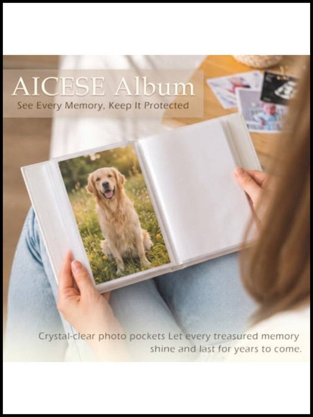Jesus and Lamb Christian Hardcover Photo Album 4x6 18 Pockets Lay Flat - Picture 5 of 6
